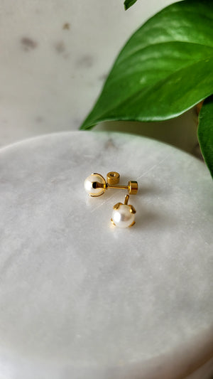 PEARL STUDS WITH SCREW BACK