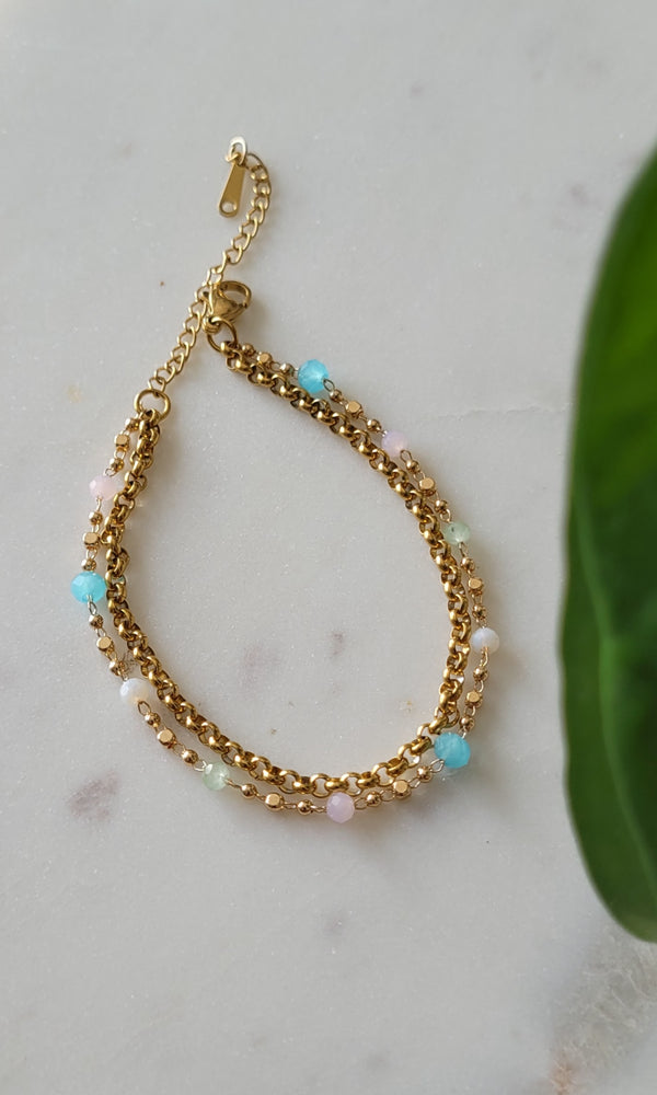 Double layer multicolour bracelet